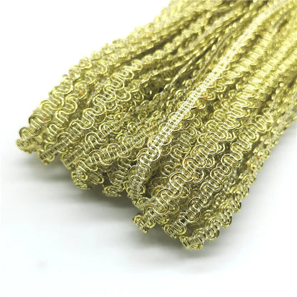 5 yards 6mm Gold Silver Line Wave Lace Ribbon Stage Performance Dress Costume Handmade Trims Wedding Party Accessories #Ro