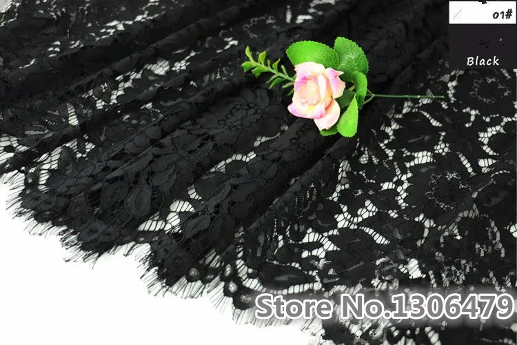 1.5*1.5meters Embroidery Eyelash Cotton Lace Fabric French Cord Lace Cloth African Guipure Lace For Party Wedding Dress  RS980