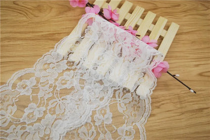 White Polyester Lace 14mm Trim Fabric Sewing Accessories Cloth Wedding Dress Decoration Ribbon Craft Supplies 100yards L822