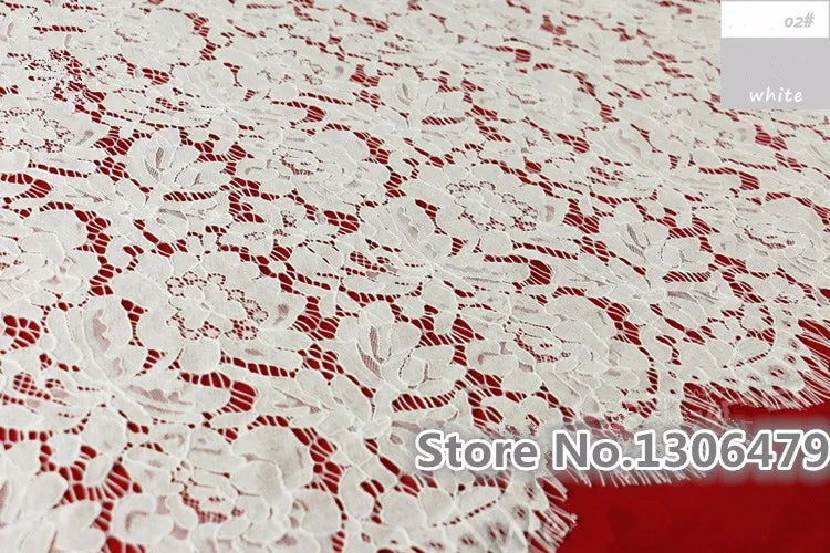 1.5*1.5meters Embroidery Eyelash Cotton Lace Fabric French Cord Lace Cloth African Guipure Lace For Party Wedding Dress  RS980