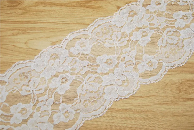 White Polyester Lace 14mm Trim Fabric Sewing Accessories Cloth Wedding Dress Decoration Ribbon Craft Supplies 100yards L822