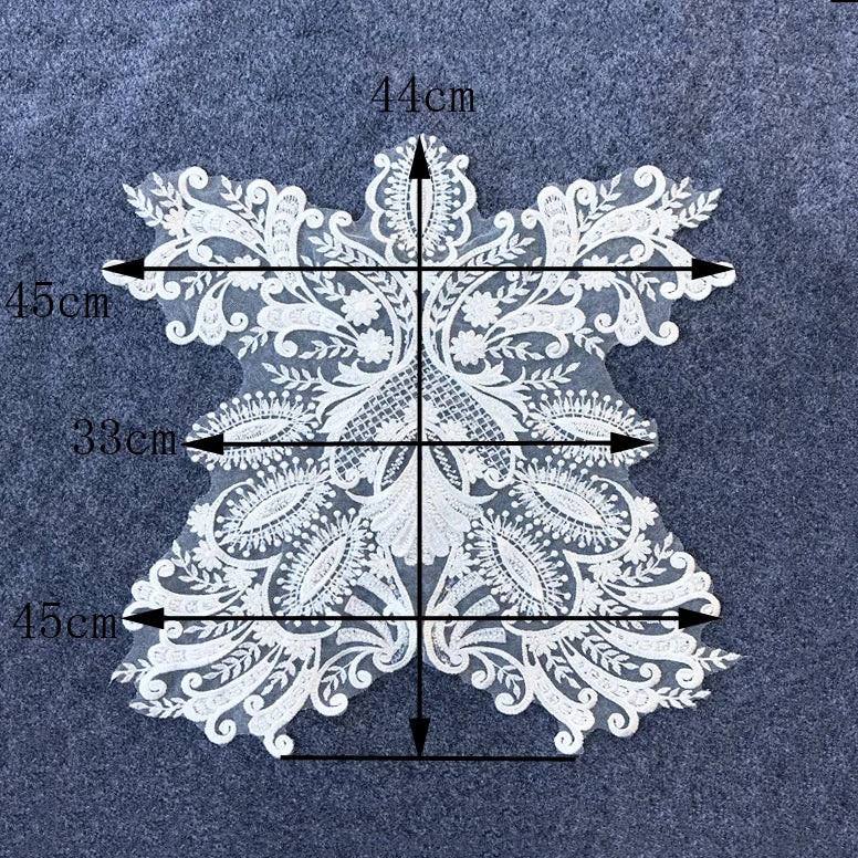 Applique 3D en dentelle française blanche pure pour robe de mariée, coiffure de mariée à faire soi-même, col en dentelle blanche ivoire, patch en tissu de dentelle RS1234