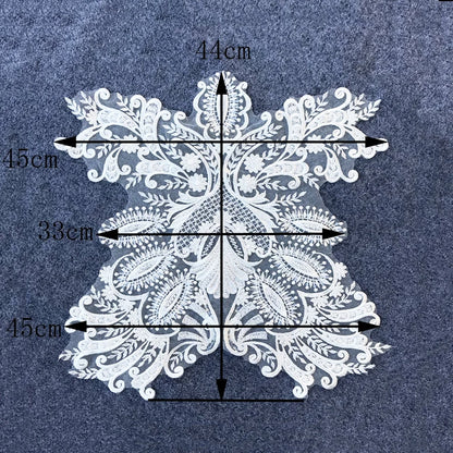 Applique 3D en dentelle française blanche pure pour robe de mariée, coiffure de mariée à faire soi-même, col en dentelle blanche ivoire, patch en tissu de dentelle RS1234