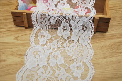 White Polyester Lace 14mm Trim Fabric Sewing Accessories Cloth Wedding Dress Decoration Ribbon Craft Supplies 100yards L822