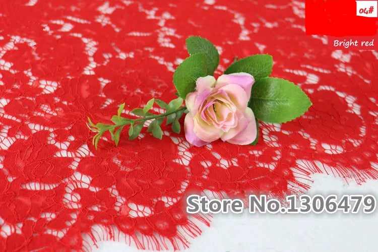 1.5*1.5meters Embroidery Eyelash Cotton Lace Fabric French Cord Lace Cloth African Guipure Lace For Party Wedding Dress  RS980