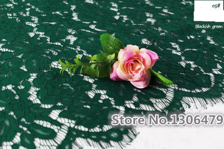 1.5*1.5meters Embroidery Eyelash Cotton Lace Fabric French Cord Lace Cloth African Guipure Lace For Party Wedding Dress  RS980