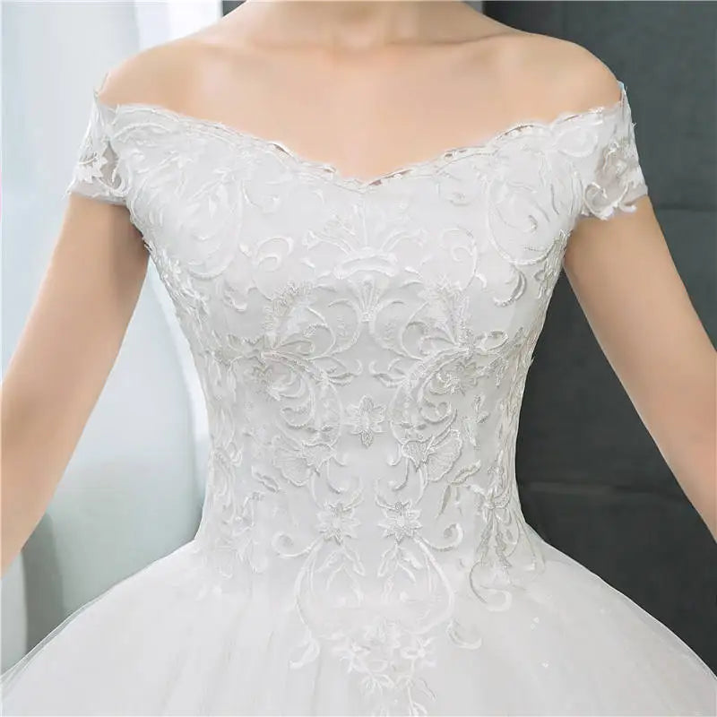 It's YiiYa Sexy Boat Neck Wedding Dresses Simple Off White Cheap Sleeveless Wedding Gown HS284