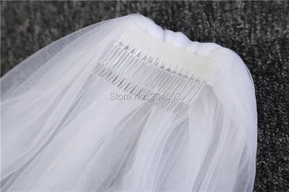 One-Layer White or Ivory Bridal Veil 3 Meters Long Cathedral Wedding Veils Tulle Simple Veil for Bride HL