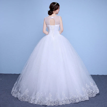 Vestidos de novia con escote en V y bordado de lentejuelas brillantes, baratos, largos hasta el suelo, de princesa, blancos, para novia, vestidos de novia XN177