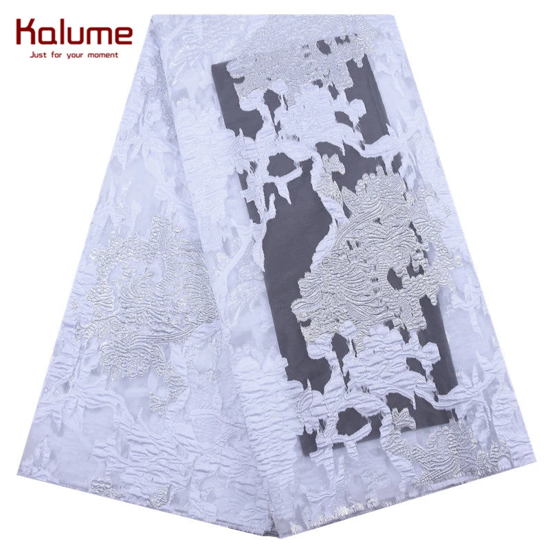 African Tulle Lace Fabric 2024 Satin Nigerian Brocade Gild Jacquard Lace Fabric For Sewing Wedding Party Dress Women Cloth F2078