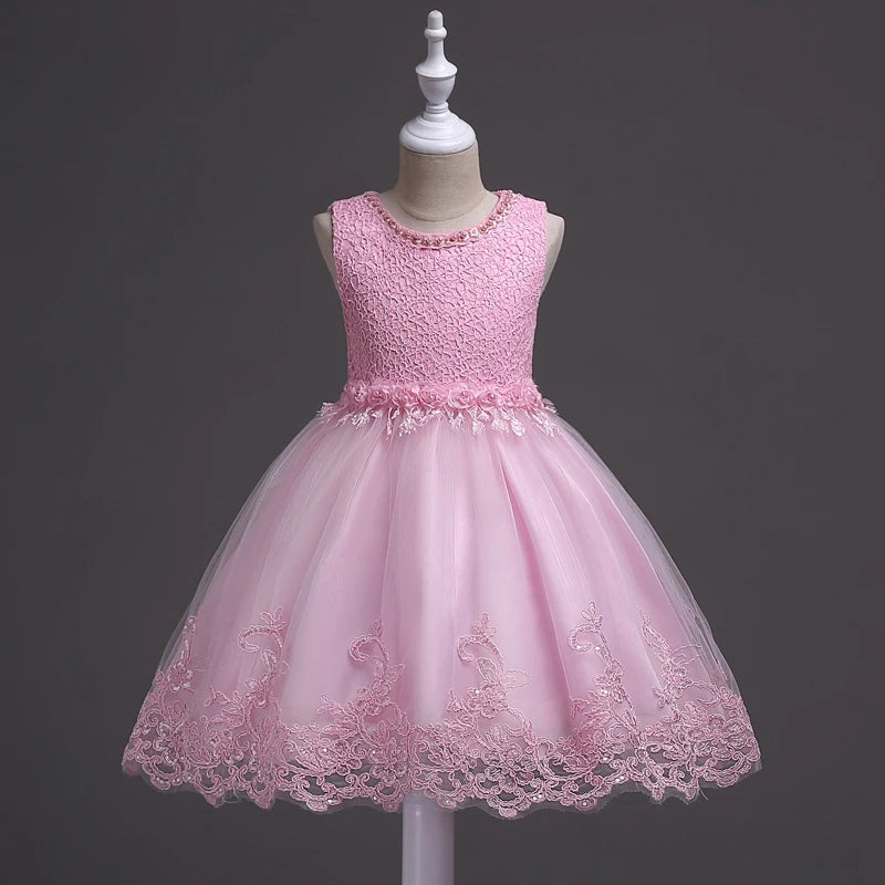 Es YiiYa Vestidos de niña de las flores para bodas de niñas Vestidos de comunión con escote redondo y tirantes finos Vestidos elegantes para fiestas infantiles Vestidos de desfile para niñas 981