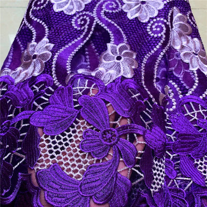 Tissu africain nigérian en dentelle de tulle français de haute qualité 2022 pour couture, broderie, robe, voile de soie de lait, fête de mariage, 5 mètres