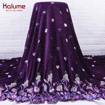 African Velvet Lace Fabric 2024 Nigerian Lace 5 Yards French Velvet Lace Fabric For Party Wedding Dress Sewing Cloth H2014