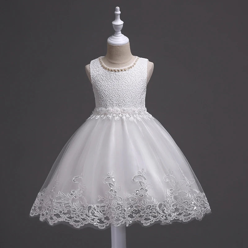 It's YiiYa Flower Girl Dresses For Girls Weddings O-neck Tank Communion Gowns Elegant Kids Party Girls Pageant Dresses 981