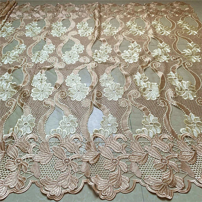 Tissu africain nigérian en dentelle de tulle français de haute qualité 2022 pour couture, broderie, robe, voile de soie de lait, fête de mariage, 5 mètres