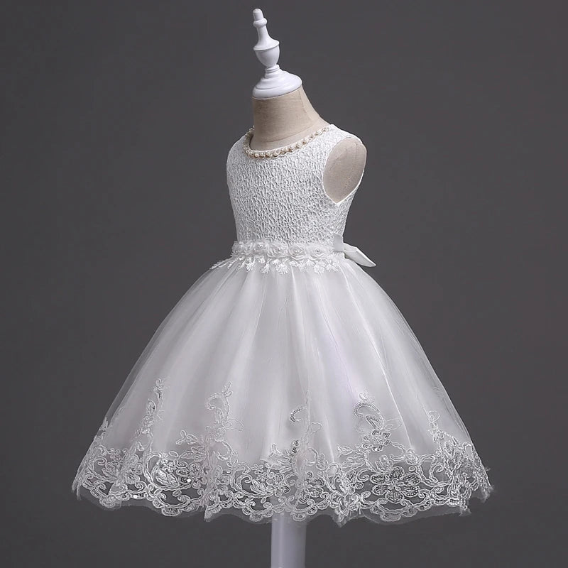 It's YiiYa Flower Girl Dresses For Girls Weddings O-neck Tank Communion Gowns Elegant Kids Party Girls Pageant Dresses 981