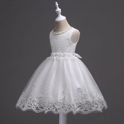 It's YiiYa Flower Girl Dresses For Girls Weddings O-neck Tank Communion Gowns Elegant Kids Party Girls Pageant Dresses 981