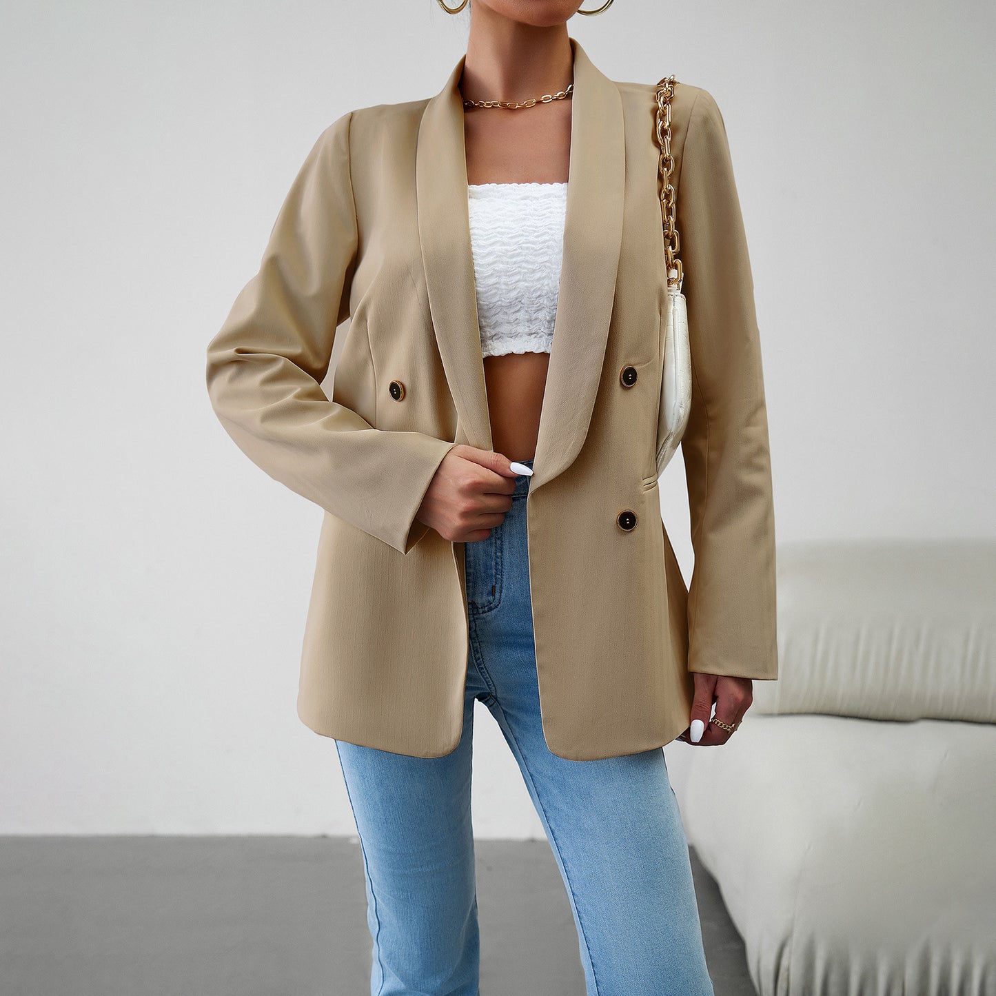 Vêtements pour femmes Automne Hiver Blazer de bureau