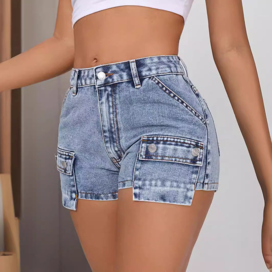 Vêtements pour femmes Short en jean confortable coupe slim