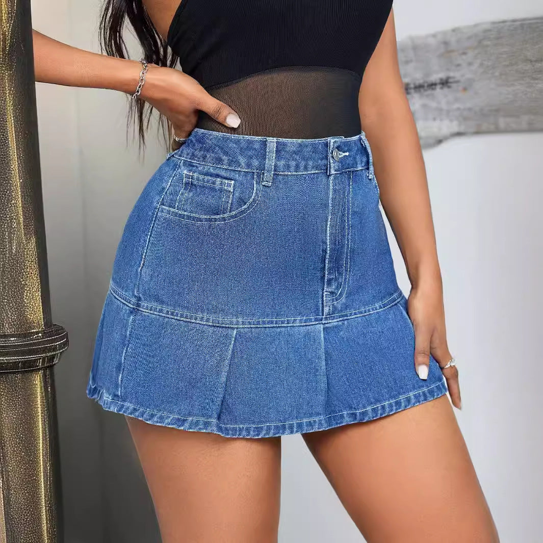 Women Clothing Office Denim Skirt