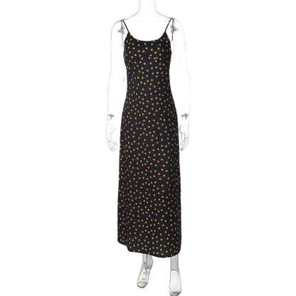 Summer Women Clothing Polka Dot Floral Dress Holiday Casual Sling Dress