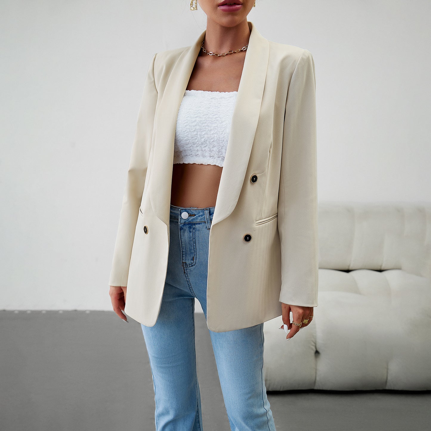 Vêtements pour femmes Automne Hiver Blazer de bureau