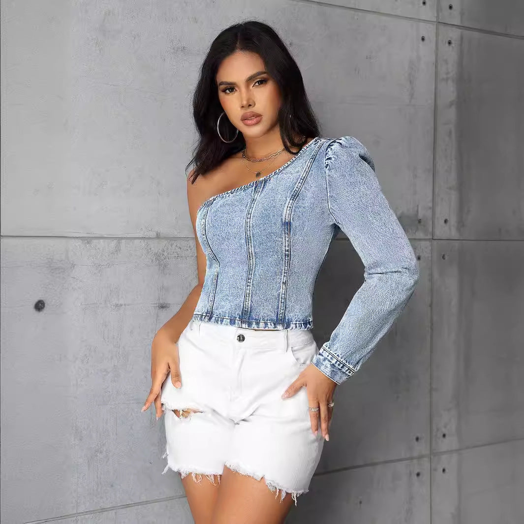 Women Slim Denim Top