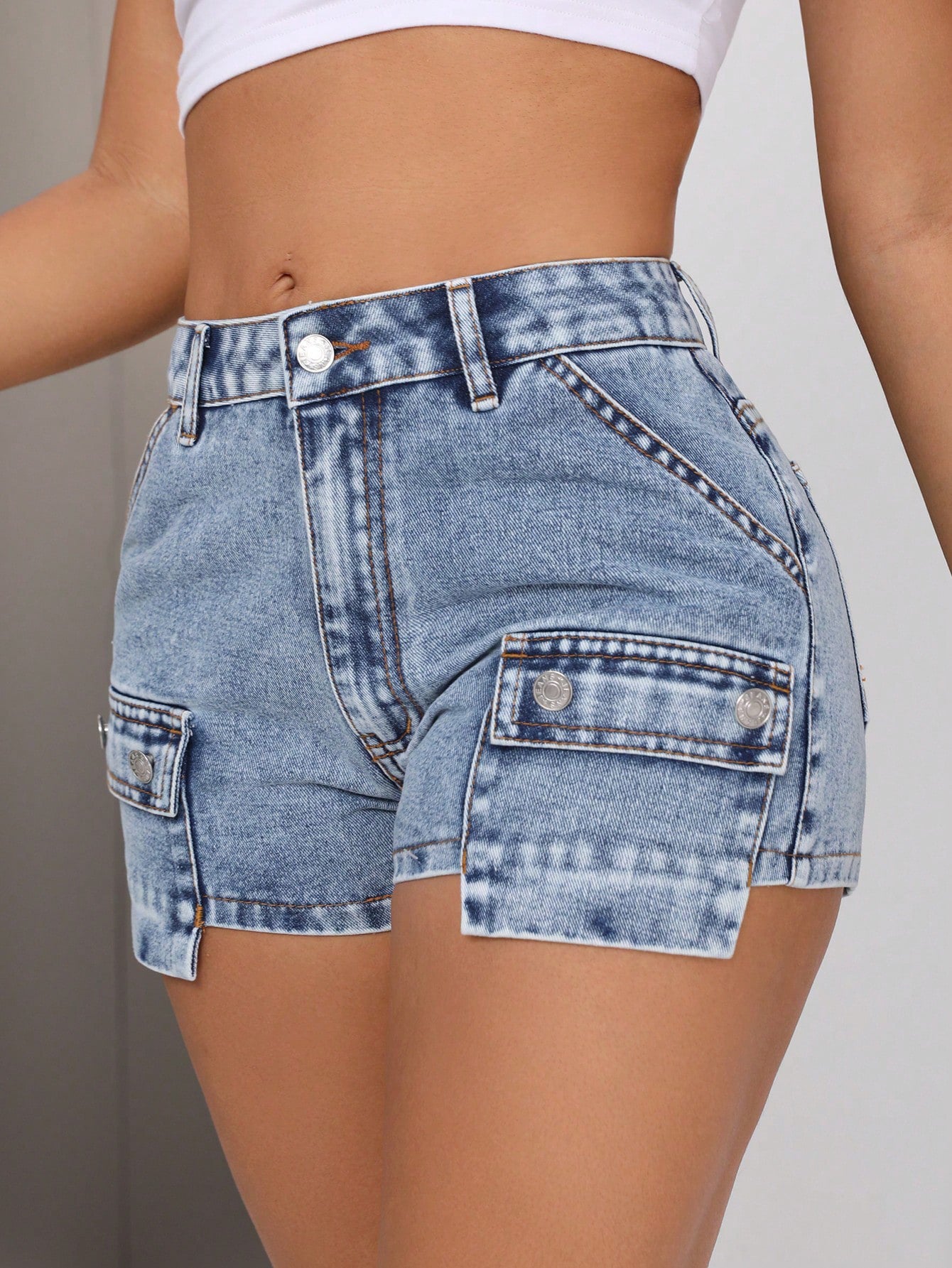 Vêtements pour femmes Short en jean confortable coupe slim