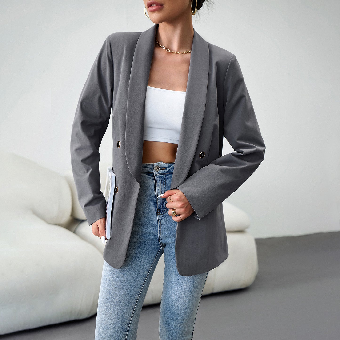 Vêtements pour femmes Automne Hiver Blazer de bureau