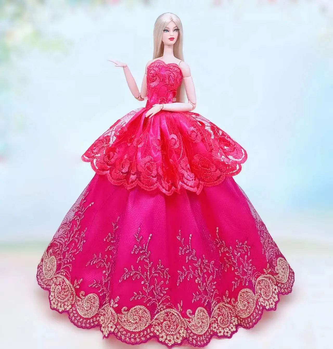 Estuche original para ropa de muñeca barbie, vestido de princesa, vestidos de novia, vestido de noche para muñeca barbie, accesorios, atuendos, ropa