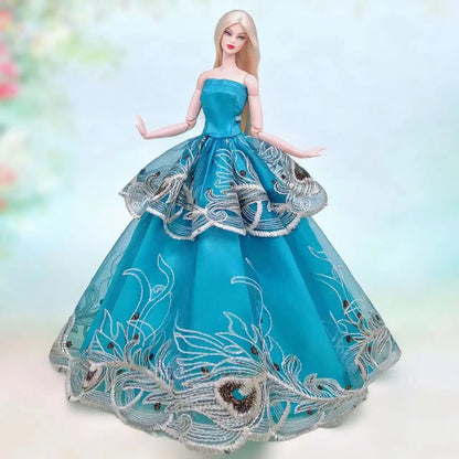 Véritable étui pour vêtements poupée barbie robe princesse robes de mariée robe de soirée pour poupée barbie accessoires tenues Vêtements