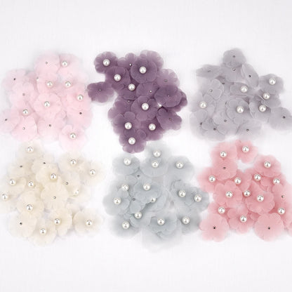 Lot de 10 fleurs artificielles en organza pour réparation de vêtements, pour robe de mariée, sac, décoration, accessoires de couture, DIY