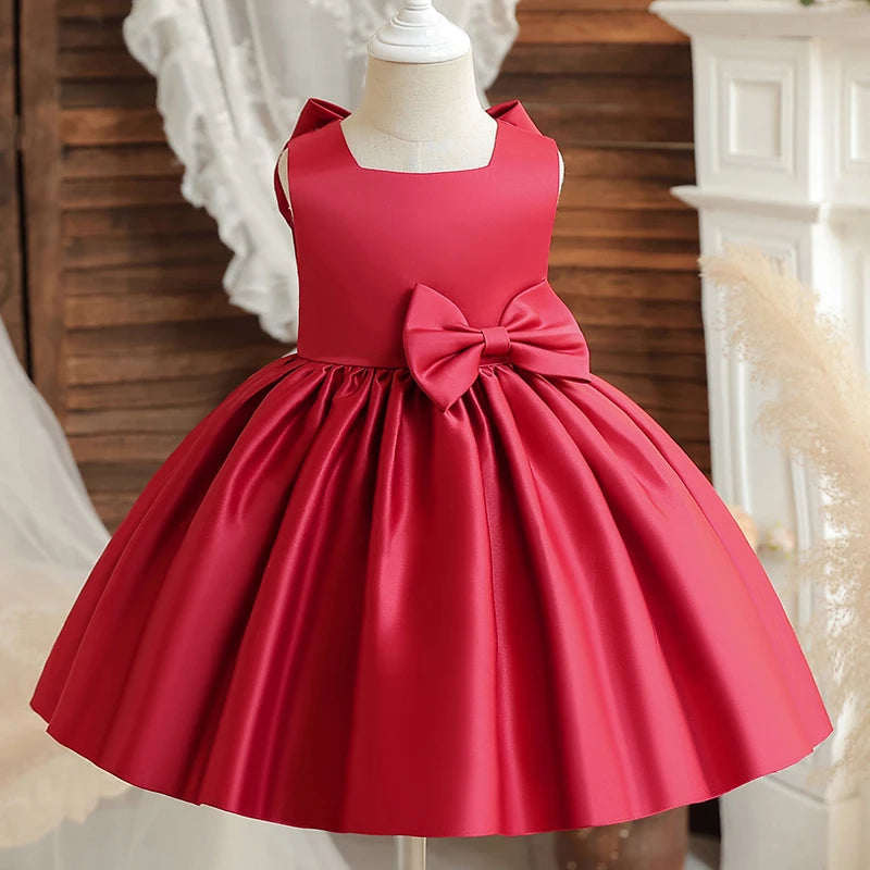 Robes de demoiselle d'honneur pour mariage, enfants, dentelle, dos nu, tulle, tutu, princesse, bal de fin d'année, vêtements de fête, bébé, 1er anniversaire, baptême, robe blanche