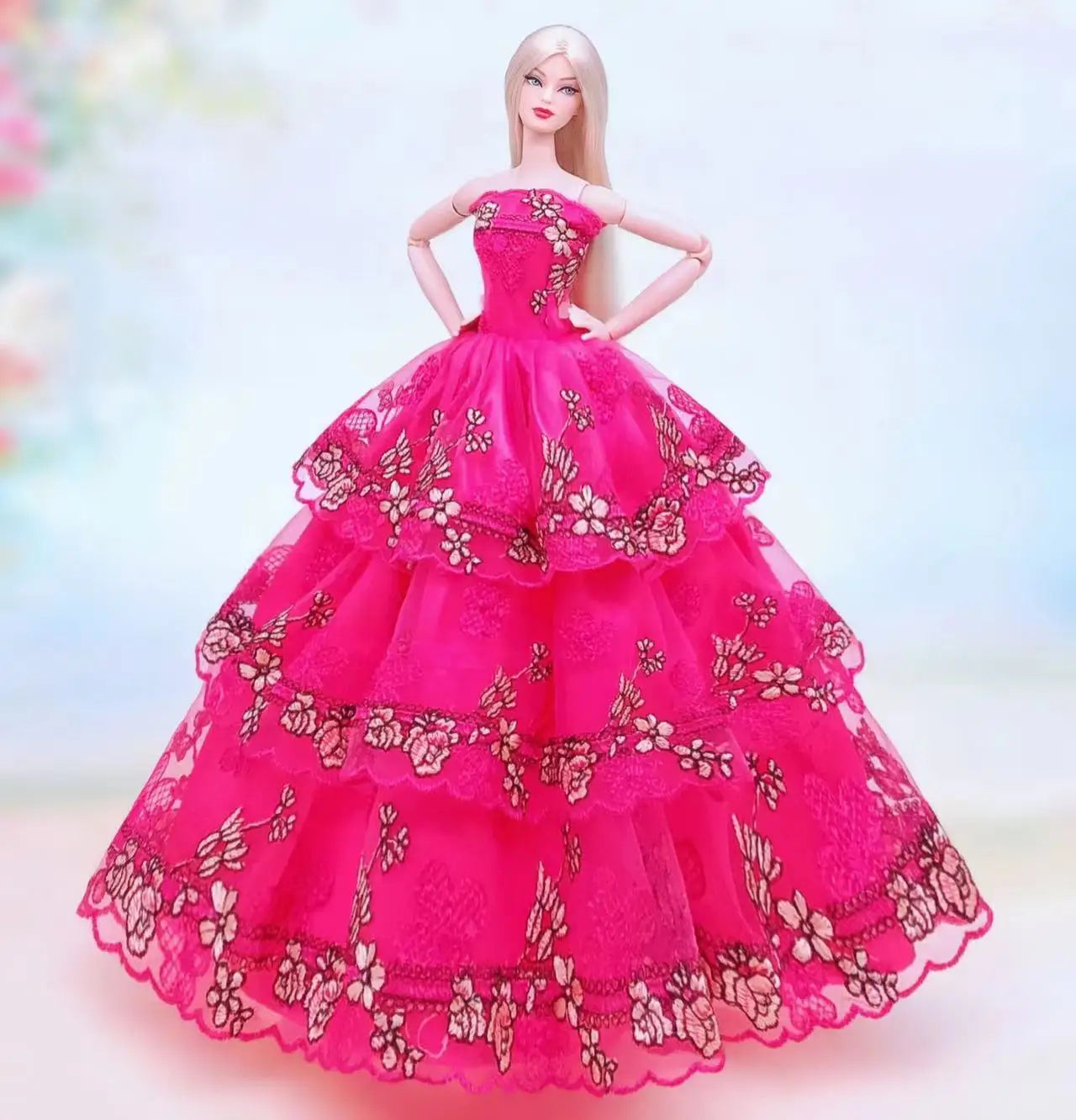 Véritable étui pour vêtements poupée barbie robe princesse robes de mariée robe de soirée pour poupée barbie accessoires tenues Vêtements