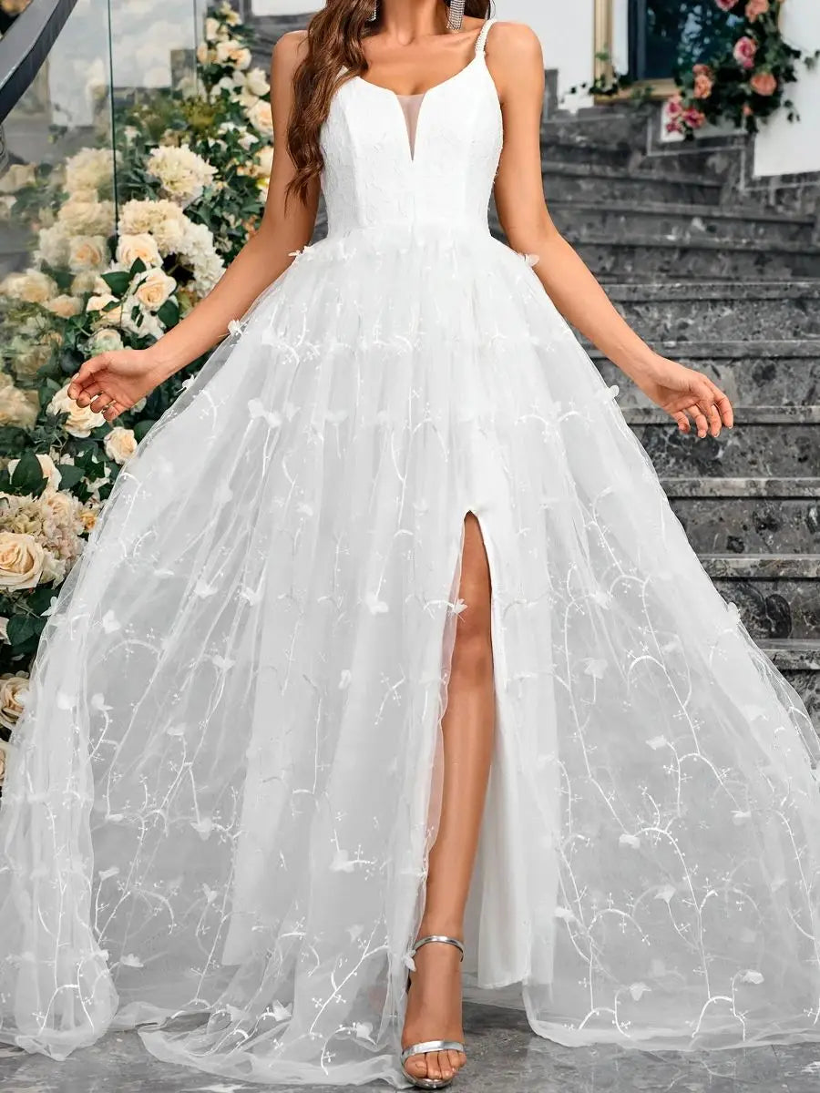 Vestido de novia elegante de sirena para mujer, vestido de novia sin mangas con escote en V, nuevo vestido de novia sexy sin espalda con fideos italianos