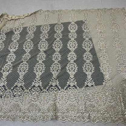 Tissu africain nigérian en dentelle de haute qualité avec paillettes, tulle, couture, guipure, broderie, robes, perles, pierre, 5 mètres, 2024