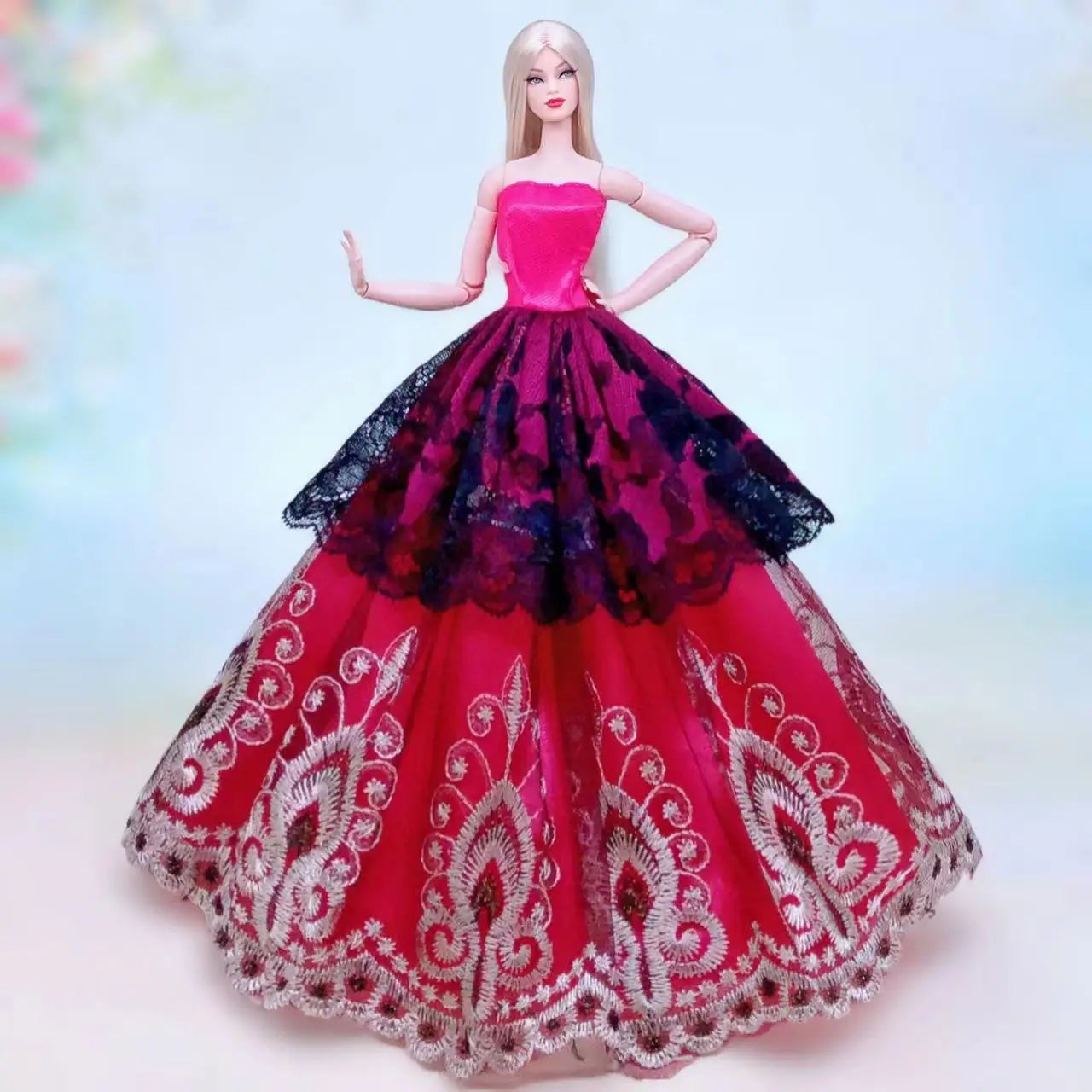 Véritable étui pour vêtements poupée barbie robe princesse robes de mariée robe de soirée pour poupée barbie accessoires tenues Vêtements