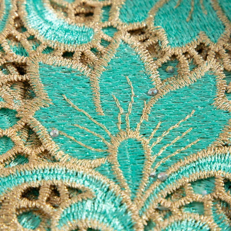 2024 High Quality Nigerian Water Soluble Lace Fabric with Stones African Guipure Lace for Women Wedding Christmas Dresses TY3706