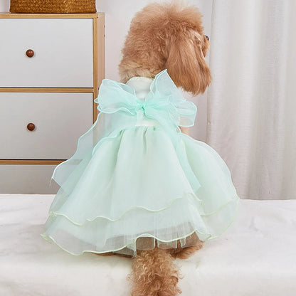 Pet Clothes Dog Wedding Dress Prom Party Princess Dresses for Small Dogs Luxury Dog Clothes Puppy Cat Costume White Pet Supplies