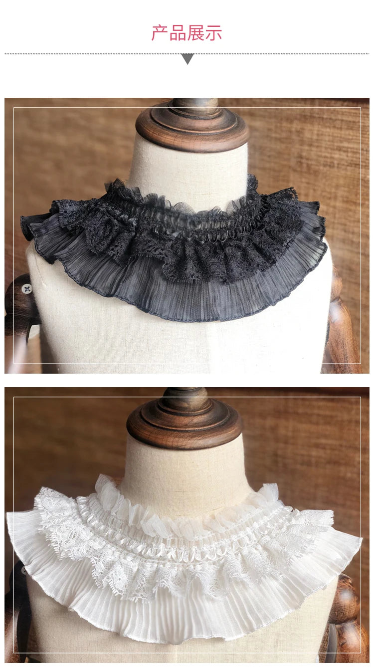 Vestido de muñeca de 9 cm, ropa de boda, tela de encaje bordada con volantes, adorno para vestido, ropa, cuello, decoración de costura