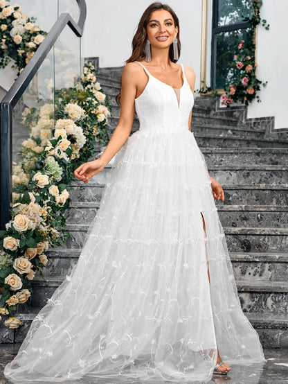 Robe de mariée sirène élégante pour femme Robe de mariée sans manches Robe de mariée à col en V Nouvelle robe de mariée sexy dos nu en nouilles italiennes