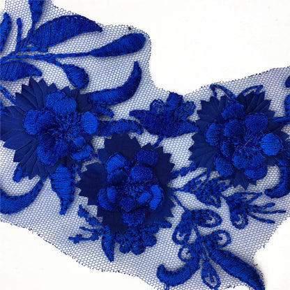 3D 1 pair for sale Craft Supplies trim Wedding Dress decoration    Sewing on lace Embroidered fabric Needlework Applique