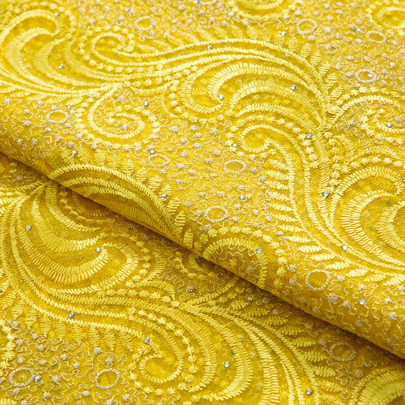 Tissu en dentelle africaine SJD LACE avec cristal 2024 Tissu en dentelle à mailles françaises de haute qualité pour coudre des robes de soirée de mariage pour femmes A3489