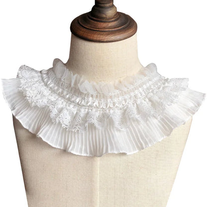 Vestido de muñeca de 9 cm, ropa de boda, tela de encaje bordada con volantes, adorno para vestido, ropa, cuello, decoración de costura