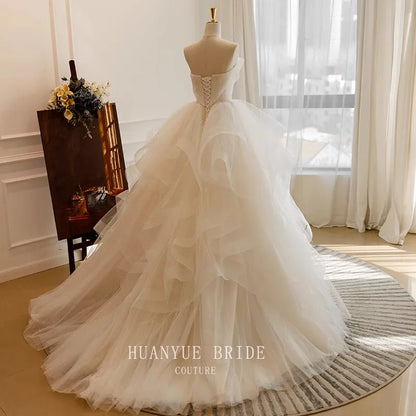 Plus size Wedding Dresses strapless Vestido De Noiva Elegant satin sweetheart ball gown corset