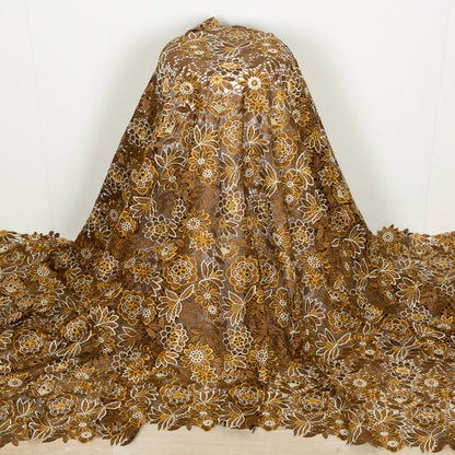 Tissu en dentelle de cordon africain de haute qualité 2024 avec pierres, dentelle soluble dans l'eau nigériane, dentelle guipure pour robes de mariée pour femmes TY3727