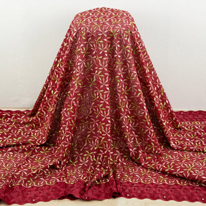 Tissu africain en dentelle suisse avec pierres, tissu en dentelle de coton nigérian de haute qualité, élégant pour robes de soirée de mariage, 2,5 mètres, TY3922