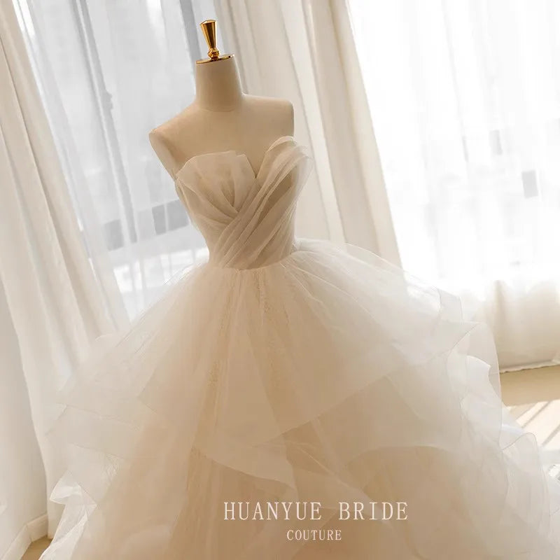 Plus size Wedding Dresses strapless Vestido De Noiva Elegant satin sweetheart ball gown corset