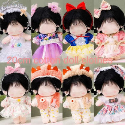 Cute Dress Clothes Jk Uniform for 20cm Cotton Doll Wedding Dress Lolita Dress Up Clothing Skirt Headwear Girl Doll Accessories