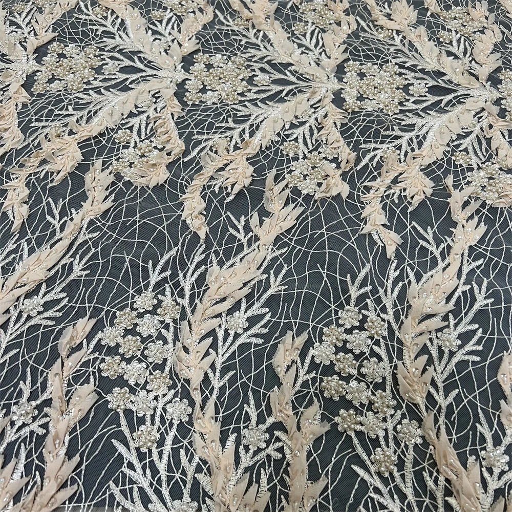 Tissu africain nigérian en dentelle de haute qualité avec paillettes, tulle, couture, guipure, broderie, robes, perles, pierre, 5 mètres, 2024